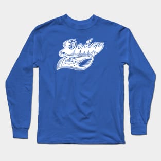 Vintage Dodge Pick-Up Art (White on Blue) Long Sleeve T-Shirt